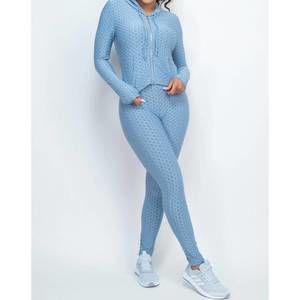 NEW SHOP IRIS BASIC honeycomb top and legging set in blue